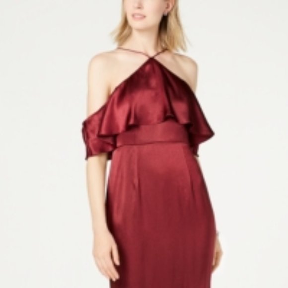 NWT! Adrianna Papell Satin Maxi Dress Gown - Picture 2 of 3